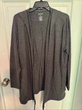 EUC Tek Gear Dark Gray Hooded Open Front Cardigan